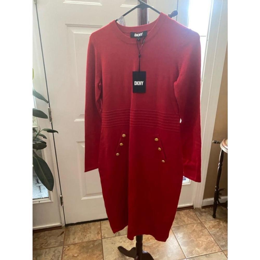 Women's DKNY Red Sweater Dress Size S